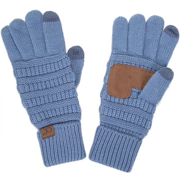 C.C 3pc Knit Warm Pom Beanie Gloves Scarves Set